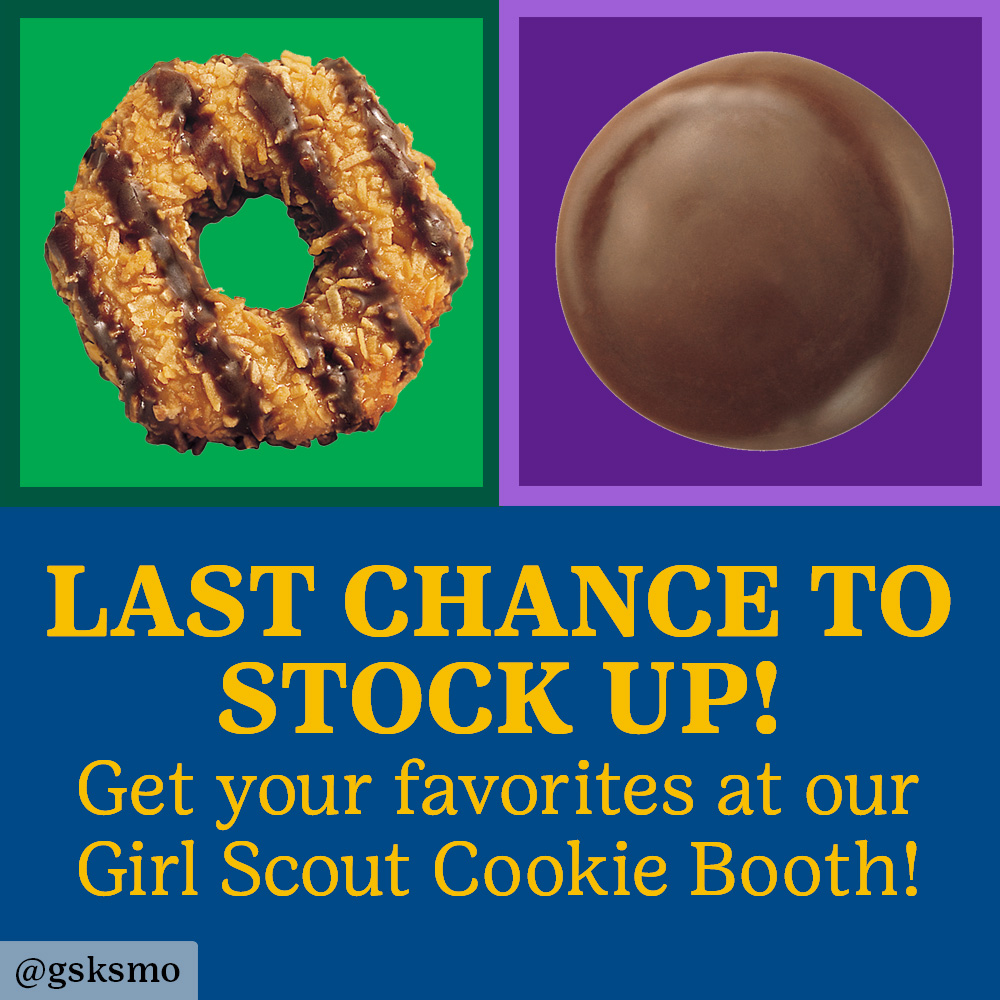 Visit our Girl Scout Cookie Booth graphic